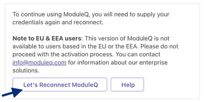 ModuleQ re-authentication message